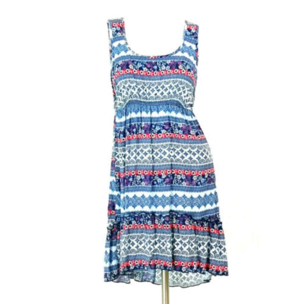 Speechless Boho Striped Patchwork Sleeveless Dress